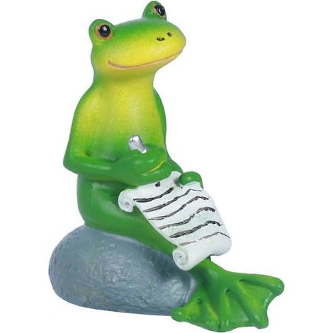 Figurines miniatures de grenouilles de jardin - Statue de grenouille écrivant des lettres-- (1/5)