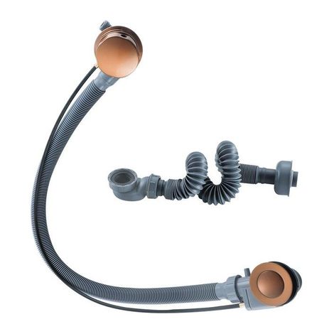 Fugaflow Eccelente Sobrado évacuation de baignoire surélevée - commande rotative avec fonction de remplissage - évacuation prolongée - cuivre brossé (1/5)