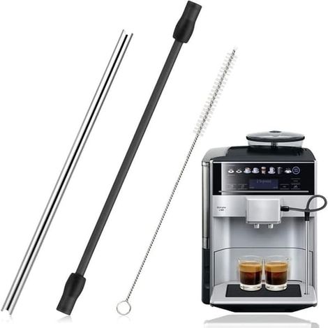 Kit de remplacement pour tuyau à lait Siemens EQ6 : tuyau à lait en acier inoxydable + brosse de nettoyage, compatible avec les machines à café Bosch. (1/5)