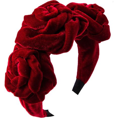 Bandeaux à fleurs roses, serre-têtes vintage, élastiques pour cheveux, accessoires de mode pour femmes et filles (1/4)