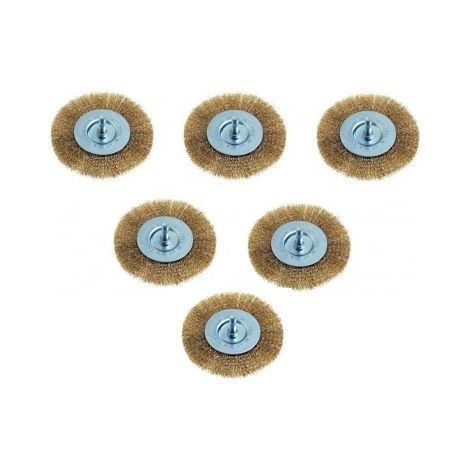 SPAZZOLE A DISCO CIRCOLARE FILI ACCIAIO PER TRAPANO  ø mm.75  PZ 6 - FERR 256193