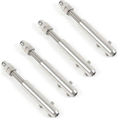 Tendeur à cliquet inox 4mm Lot de 4 serre-câbles avec vis M6 Résistance à la traction pour fixation câbles métalliques (1/4)