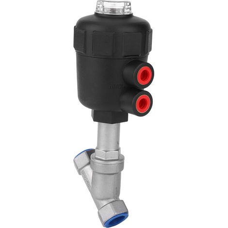 Vanne de vapeur pneumatique, vanne de vapeur actionnée par air, vanne de siège à angle d'usure faible, vanne de connexion filetée, collecteurs de vannes pneumatiques pour (1/2DN15) (1/4)
