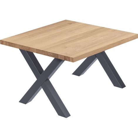 LAMO Manufaktur Esstisch Küchentisch, 60x60x47 cm (AxBxH), Design, Natur / Anthrazit, LKG-01-A-002-7016D