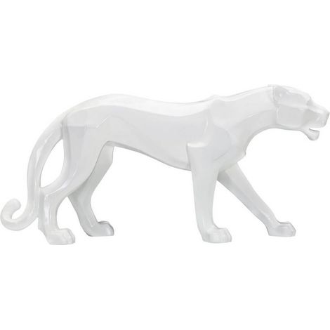 Scultura pantera bianca design cm 70X18X32,5 - PANTHARA (1/5)