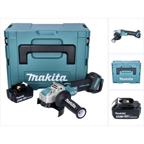 Makita DGA 521 T1X1J Amoladora angular sin cable 18 V 125 mm X-LOCK Brushless + 1x batería recargable 5,0 Ah + Makpac - sin cargador (1/5)