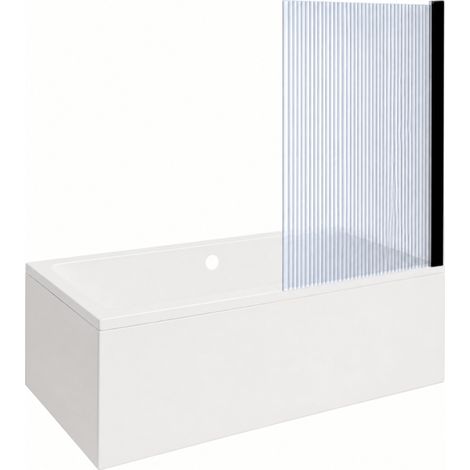 Bañera rectangular VitrA Neon 180x80cm + mampara de bañera AURYS Raywall cromada de perfil recto