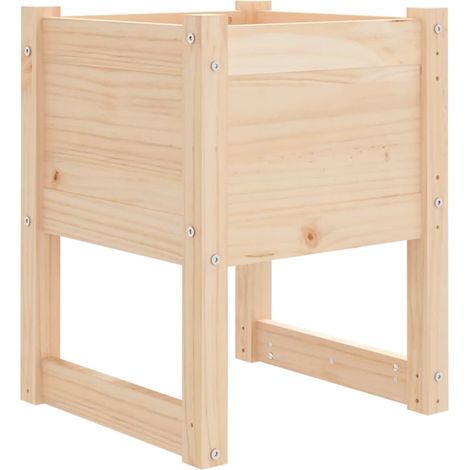 Vassoio per fioriera aiuola rialzata piante fiori terrazza giardino 40 x 40 x 52,5 cm legno massello di pino marrone 020037573