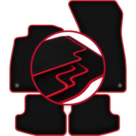 Alfombrillas de terciopelo con borde rojo para Audi A5 F57 Cabrio (2020-2022) (1/5)