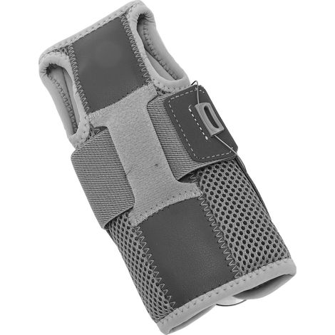 Support de poignet pour syndrome du canal carpien soulage les tendinites et l'arthrite. Support de poignet ajustable, support de nuit avec rails en aluminium, modèle long gris. (1/5)