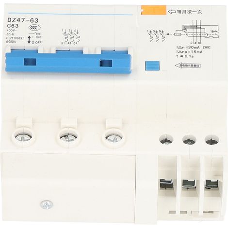 Modularer 3P+N 63A 400V Leitungsschutzschalter mit Überstrom-, Erdschluss- und Überlastschutz - Fehlerstromschutzschalter (1/5)