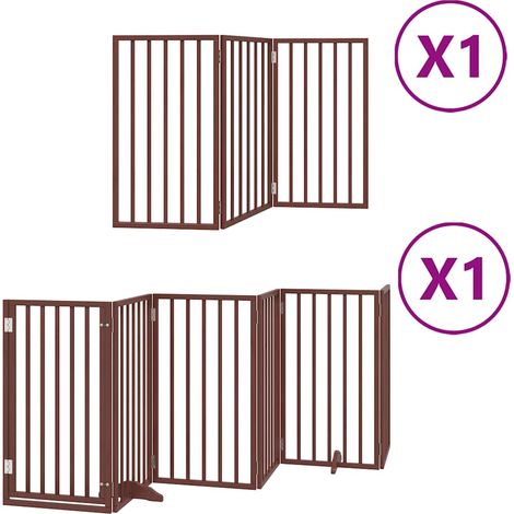 Maison Exclusive - Cancello Cani Porta Pieghevole Marrone 9 Pannelli 450cm Pioppo