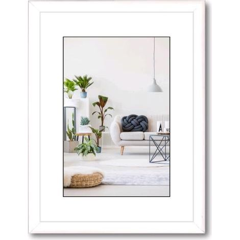 Cornice Foto Portafoto da tavolo da muro COLORS legno di Pino Colore BIANCO 50x70 cm 50x70 cm Colore Bianco