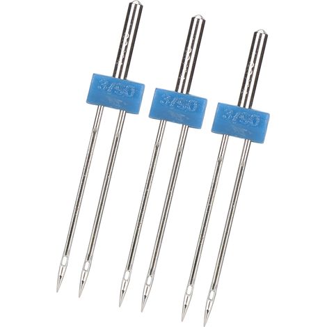 Lot de 3 aiguilles doubles en acier inoxydable pour enfilage et crochetage, accessoires de couture 3 mm - 3 pièces/sachet (1/5)