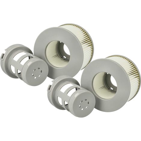 vhbw 2x Filterkartusche kompatibel mit MSpa Silver Cloud Swimmingpool, Filterpumpe - Wasserfilter Grau Weiß