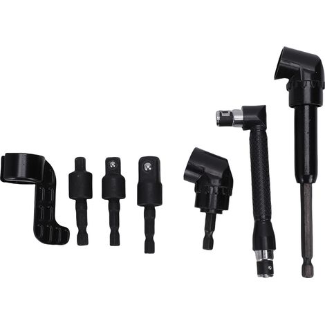Porte-embout coudé à 105° avec adaptateurs de douilles rotatifs 1/4, 3/8 et 1/2 pouce pour perceuse électrique et tournevis à tige hexagonale 1/4 (1/5)