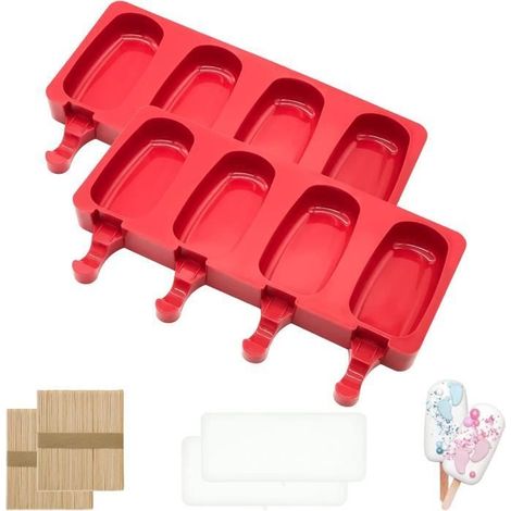 Moule à Dessert - Haute Qualité - Silicone - 2 Pcs - Rouge - Compatible Lave-Vaisselle (1/4)