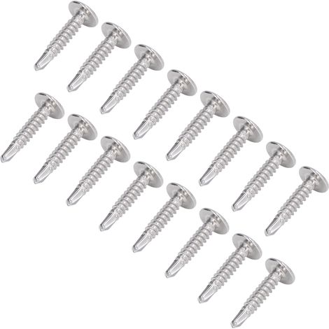 100-teiliges Set selbstbohrender Schrauben mit rundem Unterlegscheibenkopf aus Edelstahl, M4,8 x 25 (1/5)