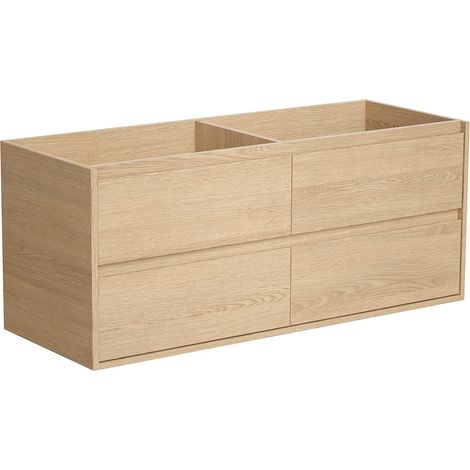 Mobile sotto lavabo sospeso 120 cm Placcatura rovere - MILIPAM (1/4)