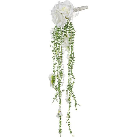 Bouquet de mariée artificiel en cascade, bouquet de mariée créatif et raffiné. (1/3)