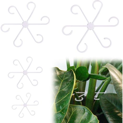 4pcs Support Tige Plantes Interieur, Supports de Tige de Plante Grimpante en Plastique Crochet de Tige de Plante Réutilisable Anneau Tige Support Plantes pour Plante (Transparent) (1/5)