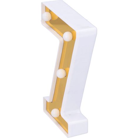 Goldene LED-Lampe mit der Zahl 7 – Warmes Licht für Hochzeits-, Geburtstags- und Partydekorationen (1/5)