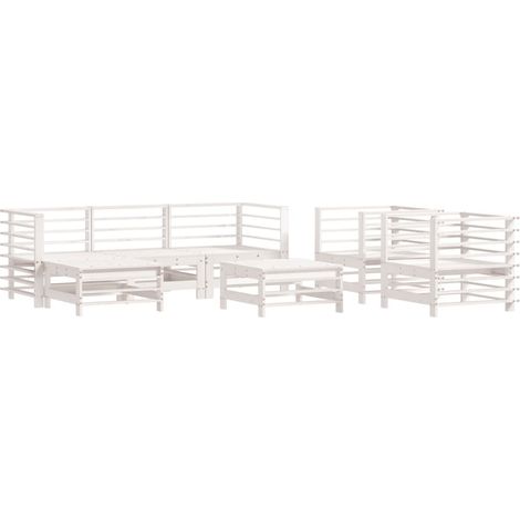 Maison Exclusive - Set Salotto da Giardino 7 pz Bianco in Legno Massello di Pino
