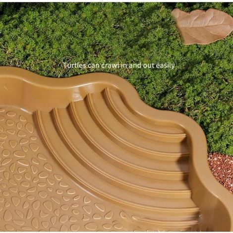 Bassin d'eau pour Tortue, Baignoire pour Reptiles, Plat d'eau Tortue, Zone de Baignade pour Reptiles avec Rampe, Tortues Plat (1/5)