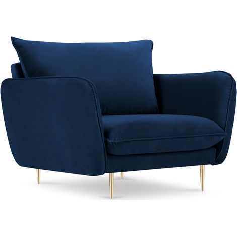Fauteuil en velours bleu roi (1/5)