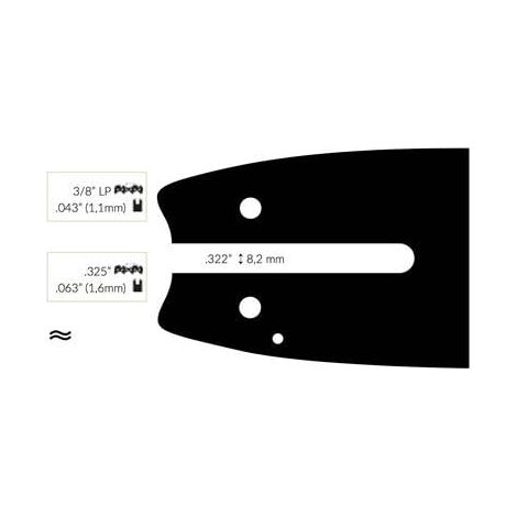Guide Chaine Tronçonneuse Stihl 35cm .3/8 Lp .043 (1,1mm).
