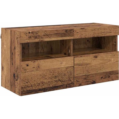 Maison Exclusive - Mobile TV da parete con LED Legno vecchio 80 x 30 x 40 cm