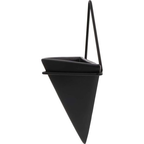 Triangle Mur Planteur Suspendu Planteur Vase Géométrique Planteur Décoration Murale Air Plante Conteneur pour La Décoration de Bureau à Domicile (Taille S Noir) (1/5)