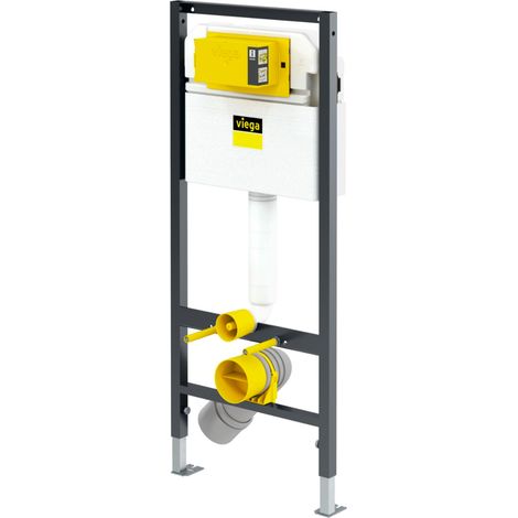 Viega – Élément WC Prevista Dry 771973 – Bâti support WC en acier – Réservoir encastré 3H – Chasse à 2 débits réglable (1/2)