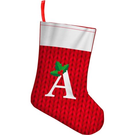 Chaussette De Noël - En Tissu Doux Polyester - Pour Arbre De Noël Et Cheminée - 20 X 16 Cm - Rouge - 1 Pièce (1/5)
