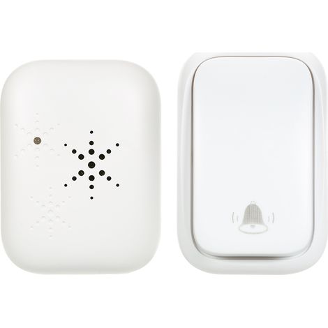 Sonnette sans fil, mini sonnette étanche, kit de sonnette à piles, portée de 150 mètres, 38 mélodies, 3 niveaux de volume et voyant lumineux. (1/5)