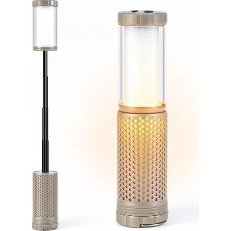 Camping-Außenlampe, wiederaufladbare Camping-Laterne, Schutzart IP44, einziehbare und aufhängbare Zeltlampe. (1/5)