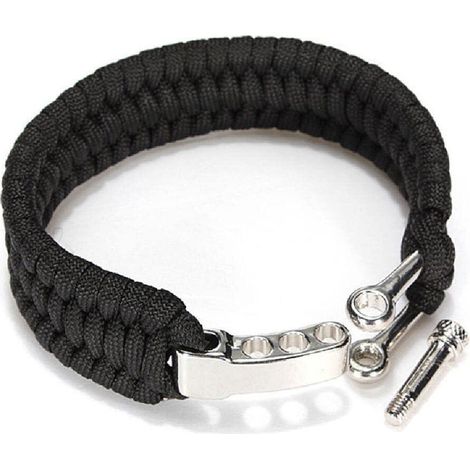 Bracelet de survie en paracorde en plein air avec boucle réglable pour voyage, camping et randonnée