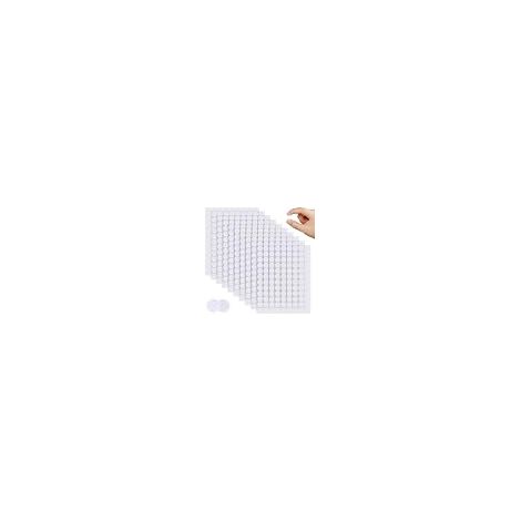 Scratch Autocollant Rond, 1080 Pièces 10mm Autocollantes Hook & Loop Pastille Adhesive, Réutilisable, Scratch Autocollant Double Face Rond, pour Papier, Plastique, Verre, Métal(Blanc) (1/5)