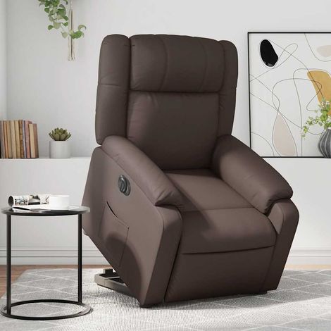 Relaxsessel mit Aufstehhilfe Elektrisch Braun Kunstleder (1/5)
