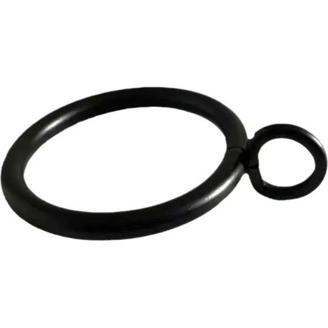 50 anneaux pour rideaux en métal noir, diamètre intérieur 45 mm, compatibles avec tringles et barres horizontales – idéaux pour suspensions de rideaux classiques et modernes (1/4)