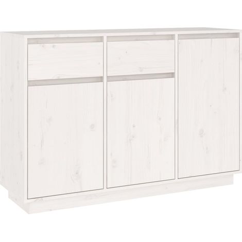Maison Exclusive - Credenza Bianca 110x34x75 cm in Legno Massello di Pino
