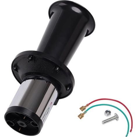 Bocina Vintage 12V Retro en Cromo Antiguo, Claxon Aire Clásico para Coche (Negro) (1/4)