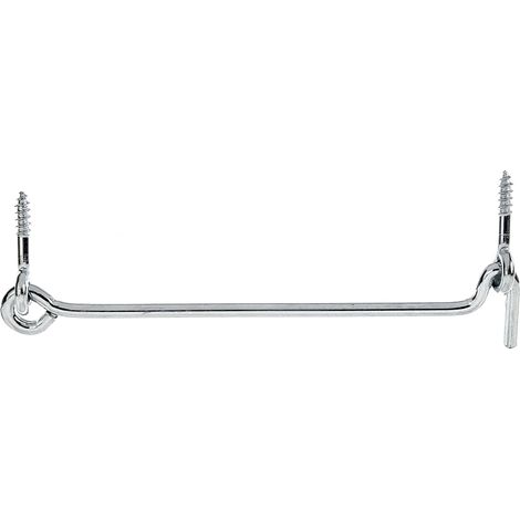 Crochet contrevent– avec œillets – Longueur 198 mm –  zingué – Marque Alberts (1/2)