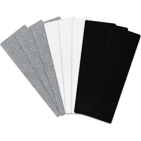 9 Stück Yoga Headbands Elastische Haarbänder Haarband Damen Komfortabel Stirnband Damen Elastizität Stirnband Damen Sport für Yoga-Gymnastik Sport Gym Laufen (Schwarz/Weiß/Grau)