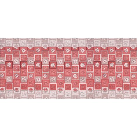 Tappeto Passatoia Tessuto Jacquard Linea Emozioni Dis Floreale Frizzy Rosso, misura57x50coloreRosso (1/4)