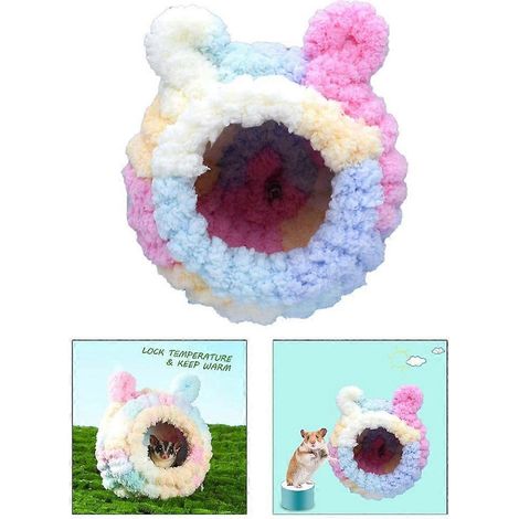 Cage pour hamster, hamac pour rongeurs, litière pour lapin, accessoires pour maison de cochons d'Inde, nid en peluche (1/4)