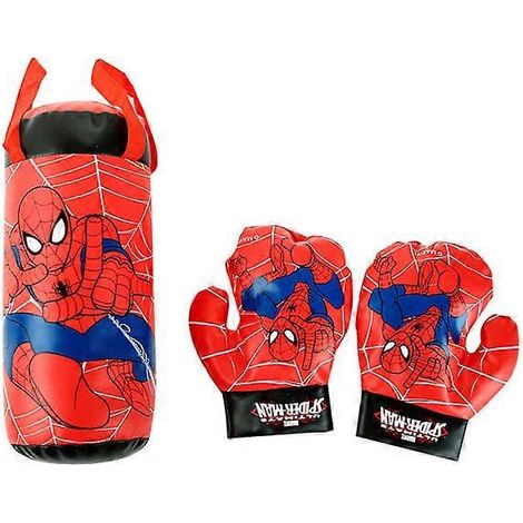 Sac de boxe Spider-Man pour enfants, avec gants de boxe et support réglable. Cadeau d'anniversaire idéal pour les garçons de 4 à 9 ans.
