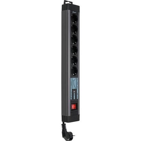Regleta Rev Supraguard 6 enchufes negra 3500W