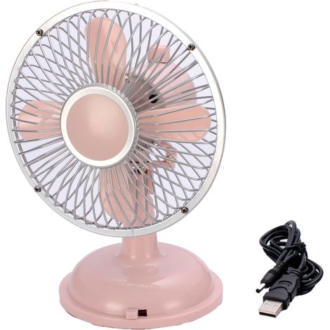 Petit ventilateur de table oscillant de 14,5 cm, 2 vitesses, alimentation par piles USB/AA (1/4)