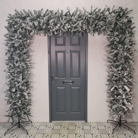 8ft (2.4m) Tall Premier Indoor / Outdoor Snowy Flocked Christmas Tree Arch (1/3)